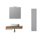 Meuble de salle de bain 5 pièces en mélaminé chêne miel Meuble de salle de bain 5 pièces en mélaminé chêne miel