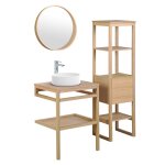 Meuble de salle de bain 60cm avec colonne, miroir et vasque Meuble de salle de bain 60cm avec colonne, miroir et vasque
