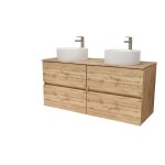Meuble de salle de bains en bois marron - 120 cm Meuble de salle de bains en bois marron - 120 cm