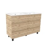 Meuble de salle de bains en bois marron - 120 cm Meuble de salle de bains en bois marron - 120 cm