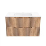 Meuble de salle de bains en bois marron - 80 cm