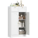 Meuble salle de bain double porte arqu�e panneau de particules blanc