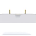 Meuble salle de bain double vasque 120cm 1 tiroir blanc Meuble salle de bain double vasque 120cm 1 tiroir blanc