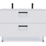 Meuble salle de bain double vasque 120cm 2 tiroirs blanc Meuble salle de bain double vasque 120cm 2 tiroirs blanc