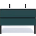 Meuble salle de bain double vasque 120cm 2 tiroirs bleu Meuble salle de bain double vasque 120cm 2 tiroirs bleu