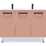 Meuble salle de bain double vasque 120cm 3 portes abricot Meuble salle de bain double vasque 120cm 3 portes abricot
