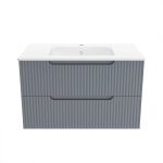 Meuble de salle de bains effet bois gris - 80 cm