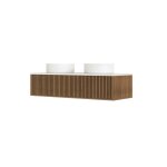 Meuble de salle de bains effet bois marron - 120 cm