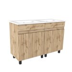 Meuble de salle de bains effet bois marron 46x120x83cm