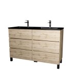 Meuble de salle de bains effet bois marron 46x120x83cm