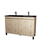 Meuble de salle de bains effet bois marron 46x120x83cm