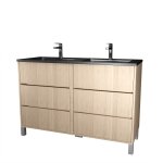 Meuble de salle de bains effet bois marron 46x120x83cm