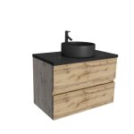 Meuble de salle de bains effet bois marron 46x81x66cm