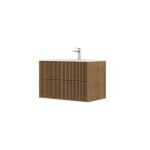 Meuble de salle de bains effet bois marron - 80 cm Meuble de salle de bains effet bois marron - 80 cm