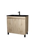 Meuble de salle de bains effet bois marron - 80 cm