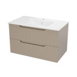 Meuble de salle de bain ondul  suspendre avec vasque  encastrer