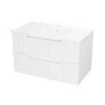 Meuble de salle de bain ondul  suspendre avec vasque  encastrer