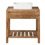 Meuble de salle de bain en pin recycl 80 cm