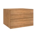 Meuble de salle de bain suspendu en bois de teck 60 cm