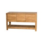 Meuble salle de bain en teck 3 portes l140cm