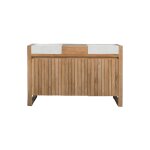 Meuble de salle de bain en teck et vasques crme l140cm