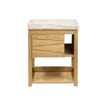 Meuble salle de bain en teck vasque marbre crme l67cm