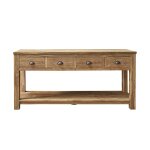 Meuble de salle de bain en tek recycl massif 165 cm