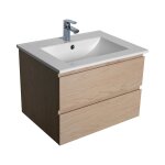 Meuble simple vasque 60cm dcor chne + vasque