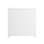 Meuble sous lavabo à 2 portes effet bois blanc Meuble sous lavabo à 2 portes effet bois blanc