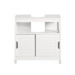Meuble sous lavabo avec 2 portes effet bois blanc Meuble sous lavabo avec 2 portes effet bois blanc