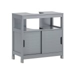 Meuble sous lavabo 2 portes effet bois couleur gris Meuble sous lavabo 2 portes effet bois couleur gris