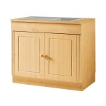 Meuble sous lavabo avec 2 portes en pin