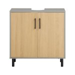 Meuble sous lavabo effet bois gris Meuble sous lavabo effet bois gris