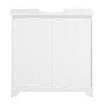 Meuble sous lavabo de salle de bain avec 2 portes effet bois blanc