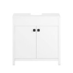 Meuble sous vasque à 2 étages et 2 portes effet bois blanc Meuble sous vasque à 2 étages et 2 portes effet bois blanc