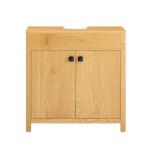 Meuble sous vasque à 2 étages et 2 portes naturel foncé Meuble sous vasque à 2 étages et 2 portes naturel foncé