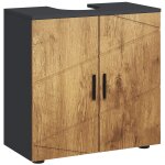 Meuble sous - vasque - 2 portes, tagre - anthracite aspect bois