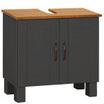 Meuble sous - vasque avec 2 portes en pin anthracite l60