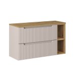Meuble sous - vasque 2 tiroirs stratifis beige