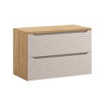 Meuble sous - vasque 90cm plan de toilette stratifis beige