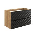 Meuble sous - vasque 90cm stratifis noir et beige