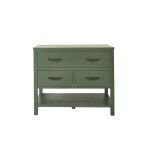 Meuble sous vasque en acacia massif vert 90 cm