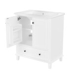 Meuble sous - vasque blanc avec lavabo en c�ramique