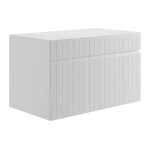 Meuble sous vasque effet bois blanc