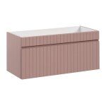 Meuble sous vasque effet bois rose poudré Meuble sous vasque effet bois rose poudré