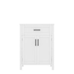 Meuble sous - vasque avec lavabo blanc et rangements multiples