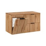 Meuble sous - vasque panier à linge stratifiés beige Meuble sous - vasque panier à linge stratifiés beige