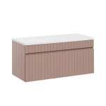 Meuble sous - vasque plan de toilette stratifi�s rose