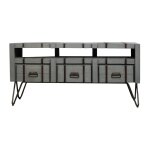 Meuble sous vasque de salle de bain en mindi et mtal l160cm