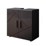 Meuble sous vasque simple 60x59cm, anthracite haute brillance